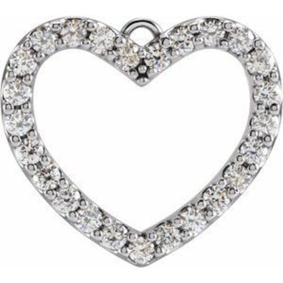 Kazi Luxury 14K White .03 CTW Natural Diamond Heart Dangle